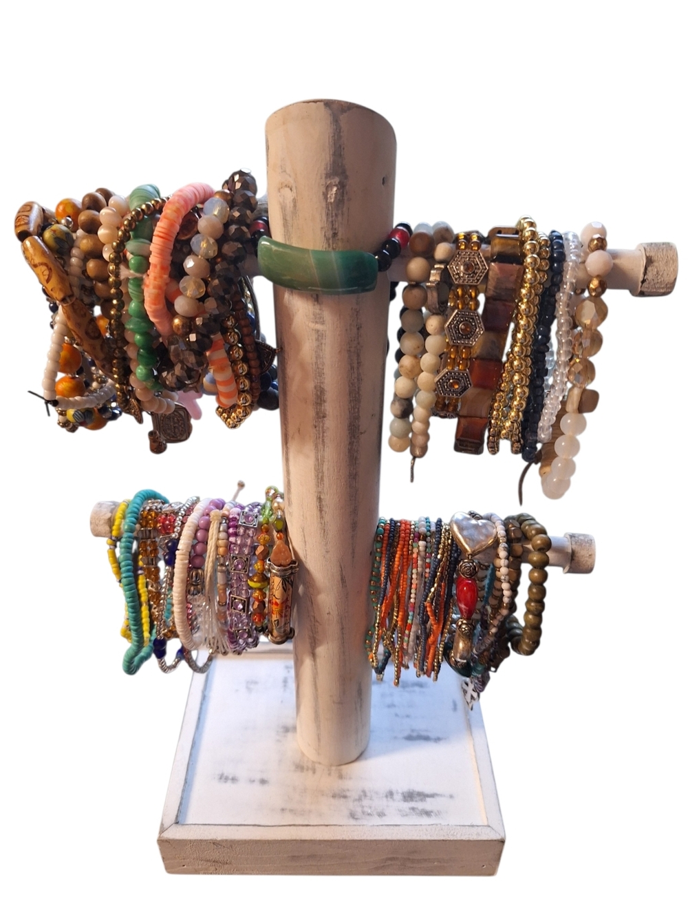 70 Bundle Vintage to Now BRACELETS STRETCHY Colorful BEADED Bohemian HIPPIE